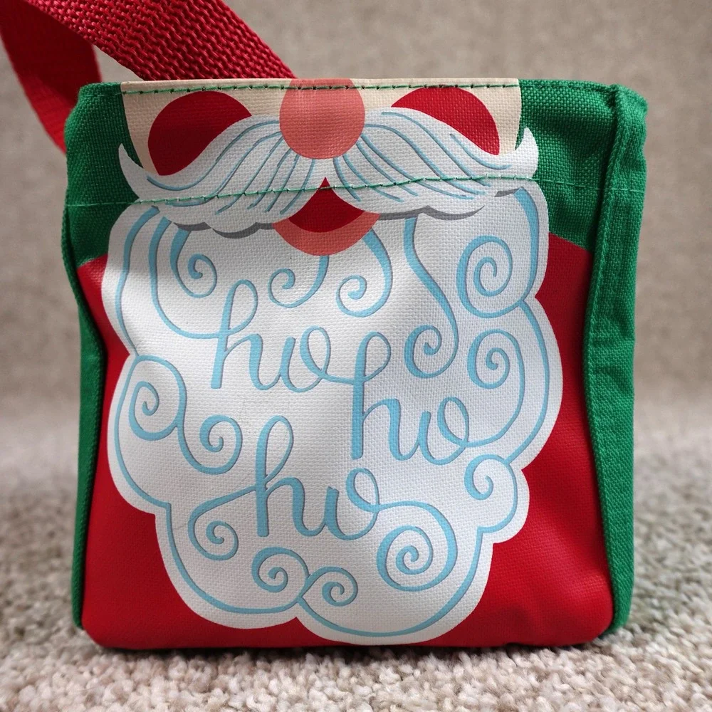 Thirty-One Littles Carry-All Caddy Santa Claus Ho Ho Ho Mini Tote Green Red